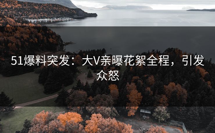51爆料突发：大V亲曝花絮全程，引发众怒
