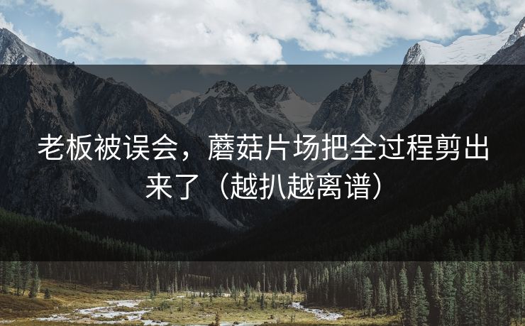老板被误会,蘑菇片场把全过程剪出来了(越扒越离谱)
